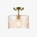 Rivora Fluted Glass Ceiling Lamp Contemporary Semi Flush Mount for Entryway and Living Room | Souliia