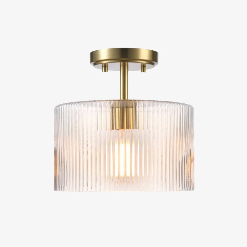 Rivora Fluted Glass Ceiling Lamp Contemporary Semi Flush Mount for Entryway and Living Room | Souliia