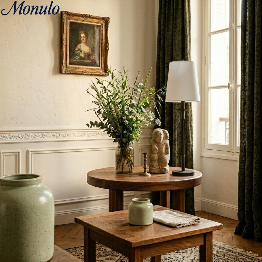 Rowan Linen Iron Table Lamp - Elegant Traditional Bedside Lighting | Souliia