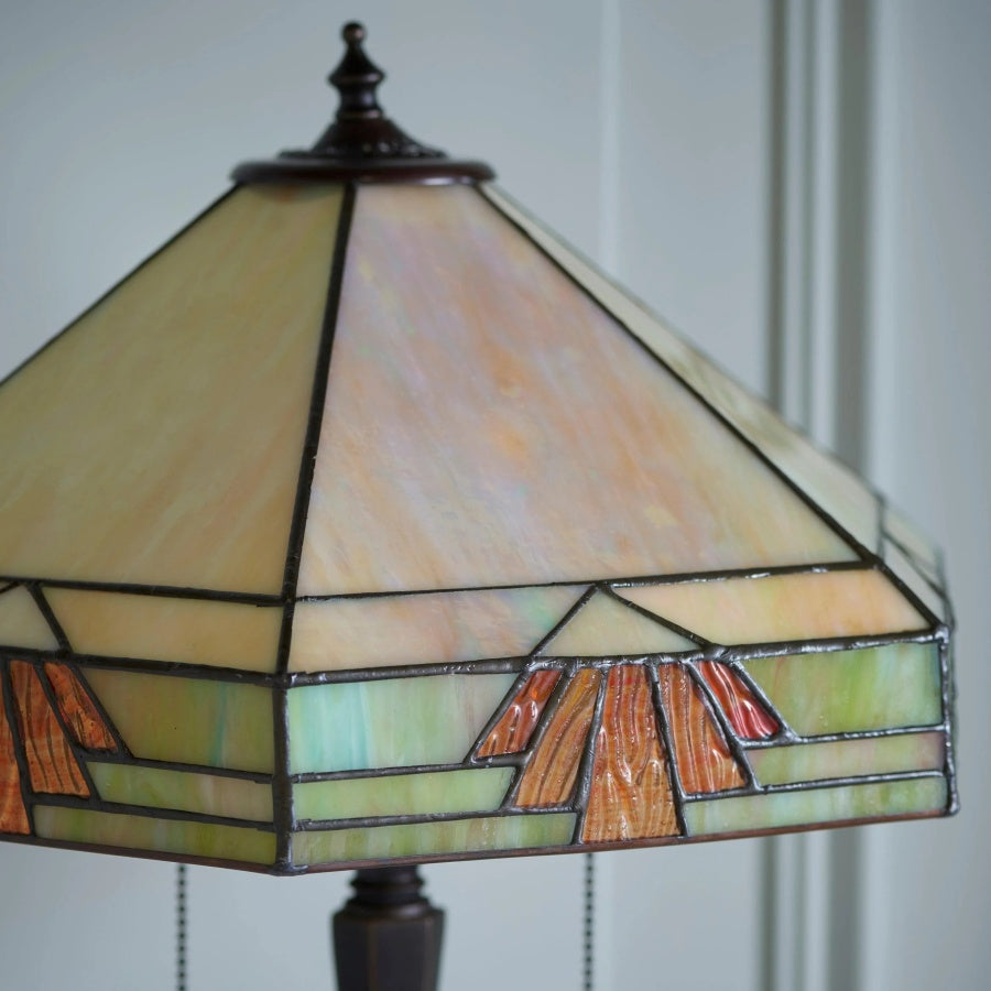 TF Nevada Geometrische Buntglas-Tischleuchte – Tischlampe für Wohnzimmer und Schlafzimmer | Souliia