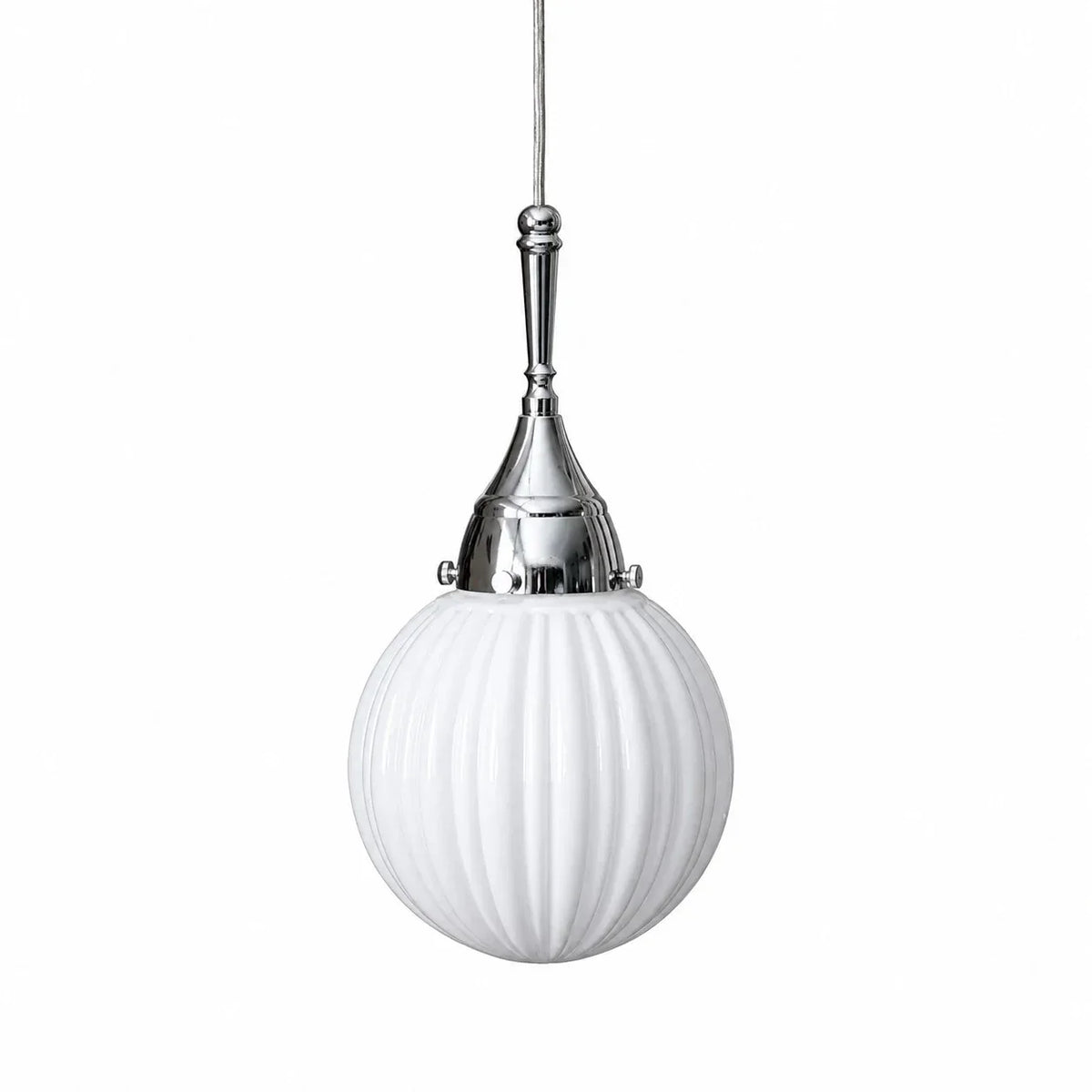 Ribbed Milk Glass Pendant Light | Souliia