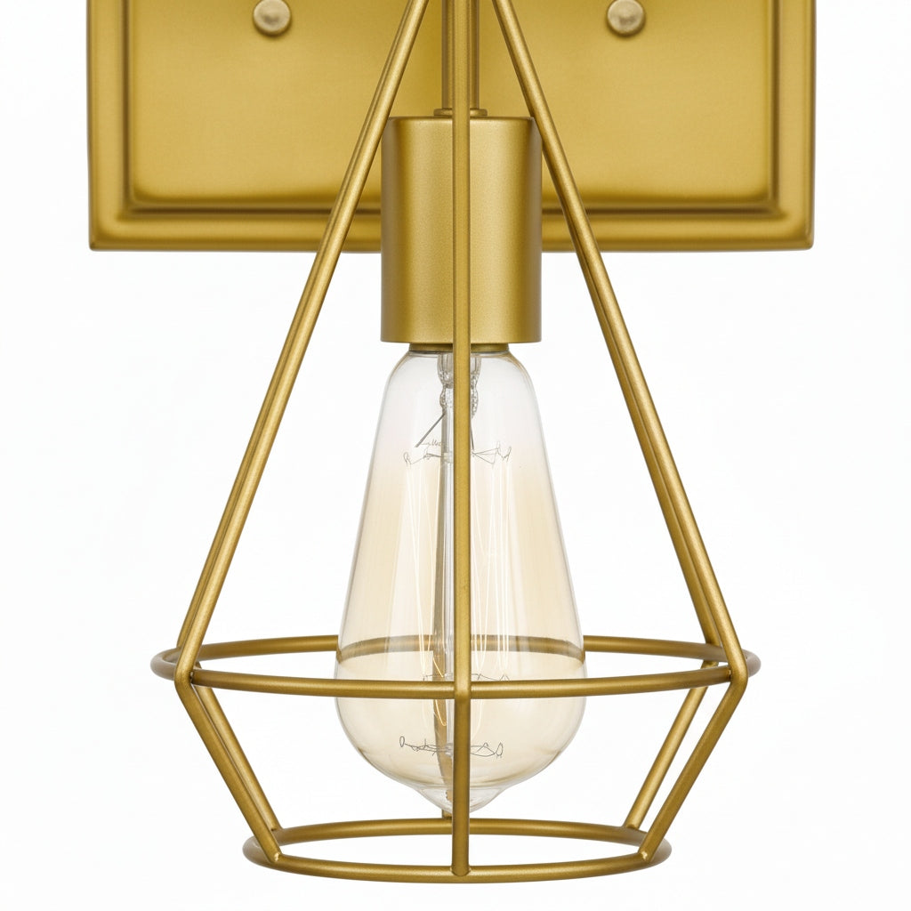 Solanivelo Retro Metal Wall Light with Diamond Hollow Shades for Kitchen Island | Souliia