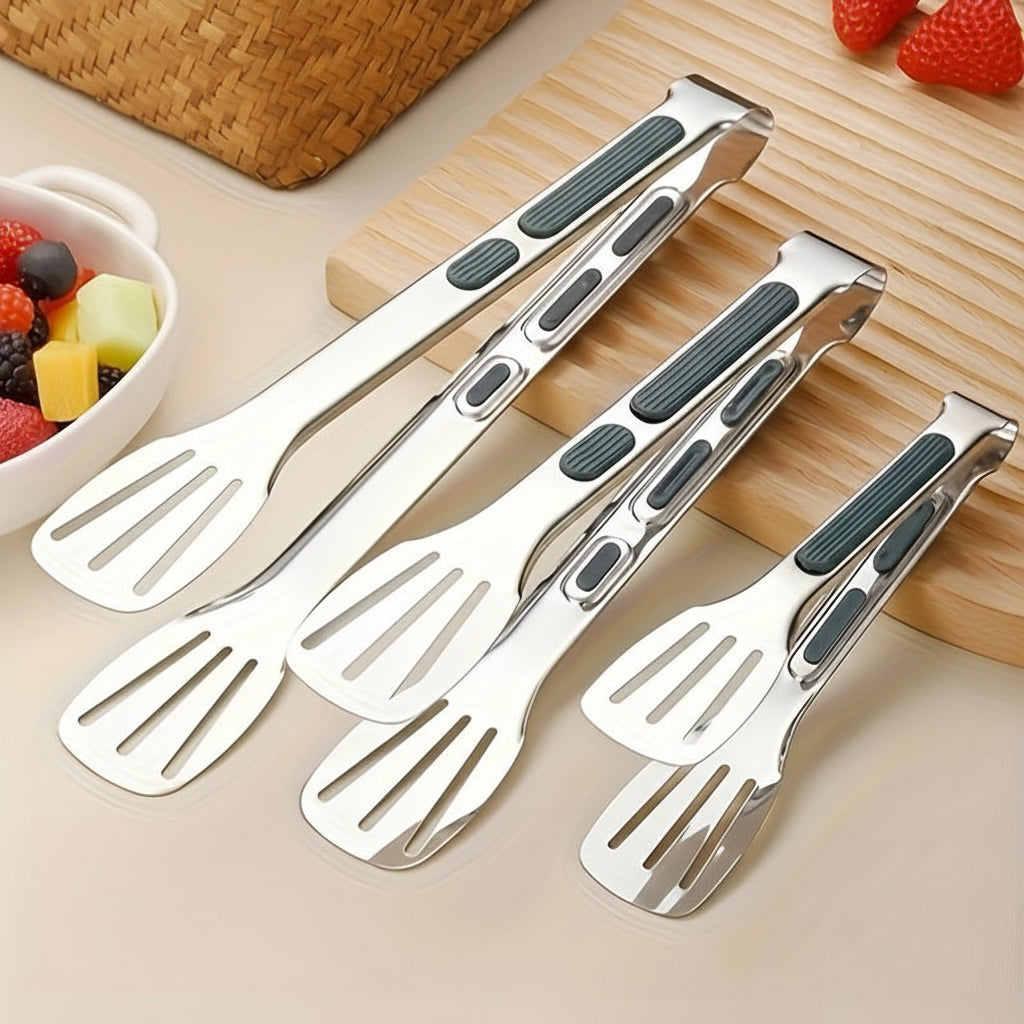 Servetong Stainless Steel Tongs — Non-Slip Grip Handles