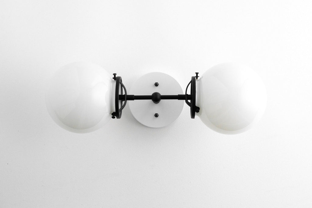 Lumio Globe Opal Glass – Mid-Century Modern Bathroom Wall Sconce | Souliia