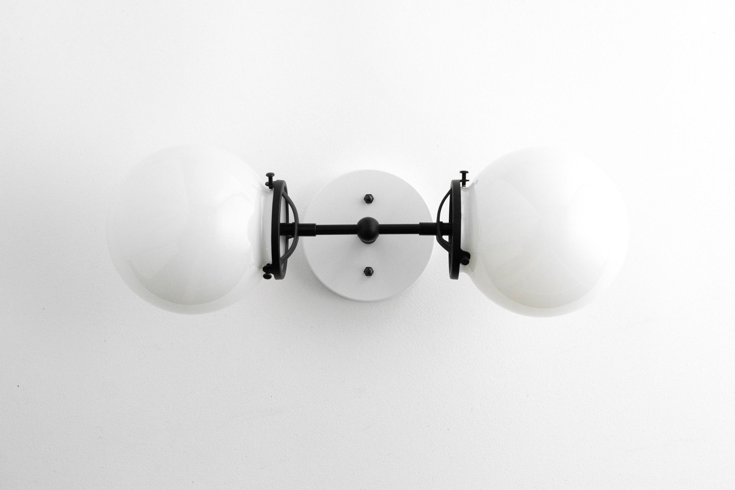 Lumio Globe Opal Glass – Mid-Century Modern Bathroom Wall Sconce | Souliia