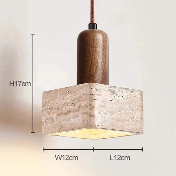 Travertine Square Pendant Light | Souliia