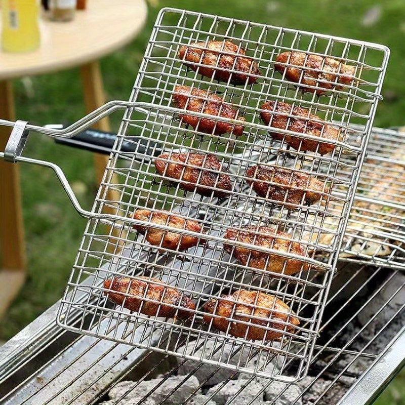 GrillGrid Large-Capacity Bbq Basket — Rectangular Design, Secure Flip Action, Even Heat Distribution