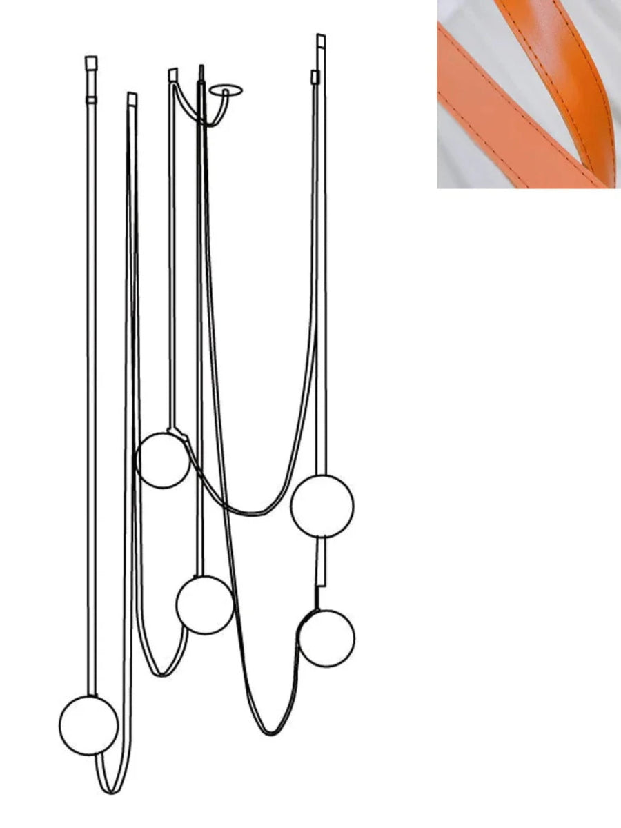 Lampada a sospensione modulare con design scultoreo a forma di cintura | Souliia