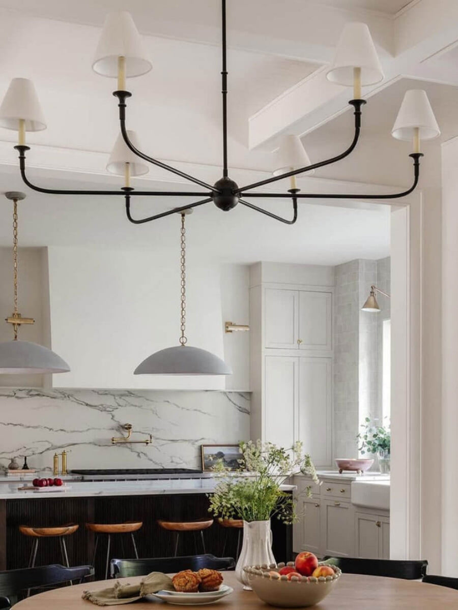 Sleek Chandelier Featuring Layered Linear Silhouette | Souliia