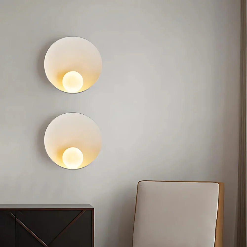 Serenity Modern Resin Japandi Metal Wall Lamp | Souliia