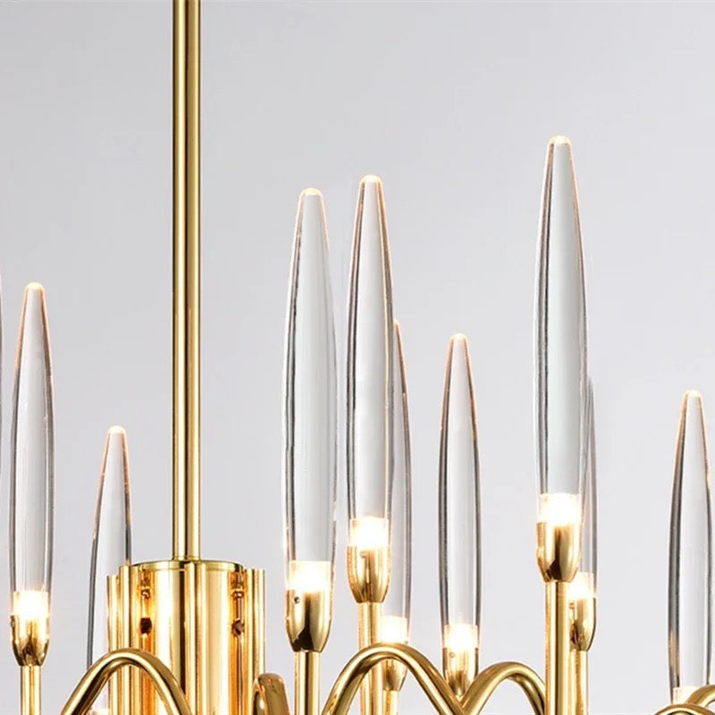 Novara Crystal Candle Chandelier — Gold or Chrome Finish Option