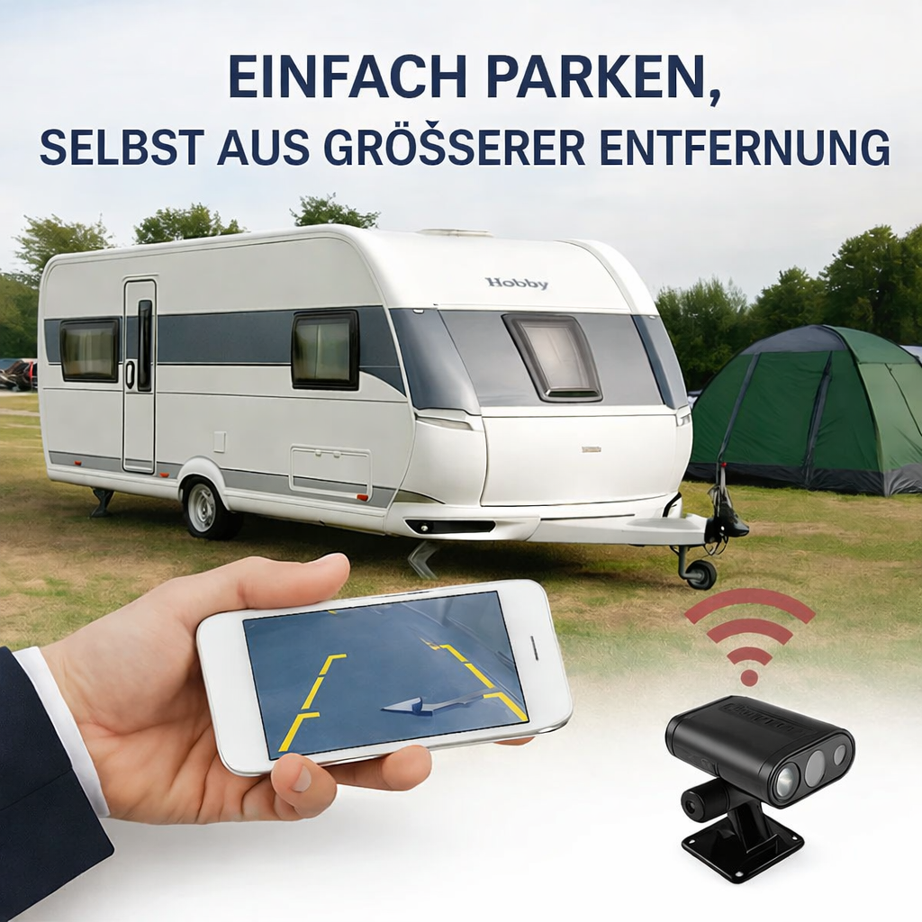 Kabellose Rückfahrkamera | HD-Nachtsicht-Streaming per App | Weitwinkelansicht | EasyCam Pro - Souliia