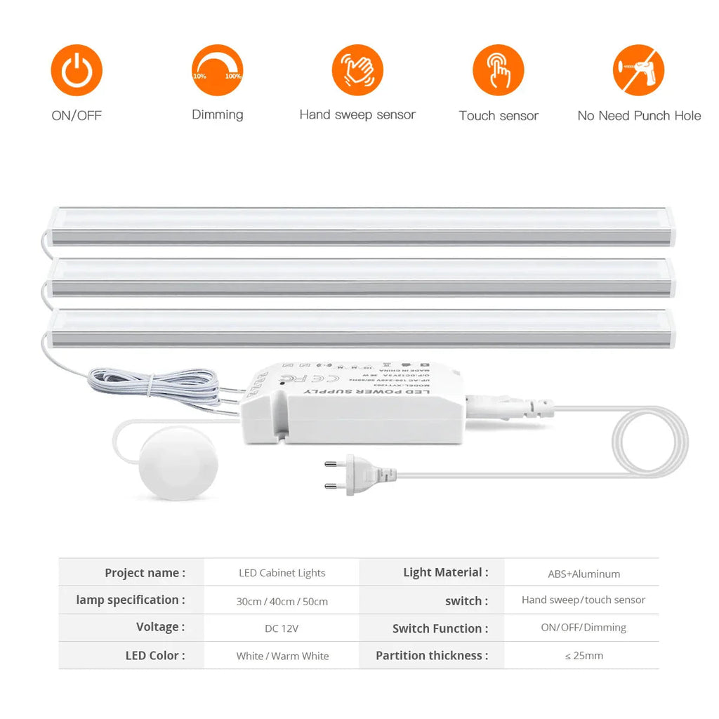 Under-Cabinet LED Light with Sensor – Touchless and Dimmable - Souliia