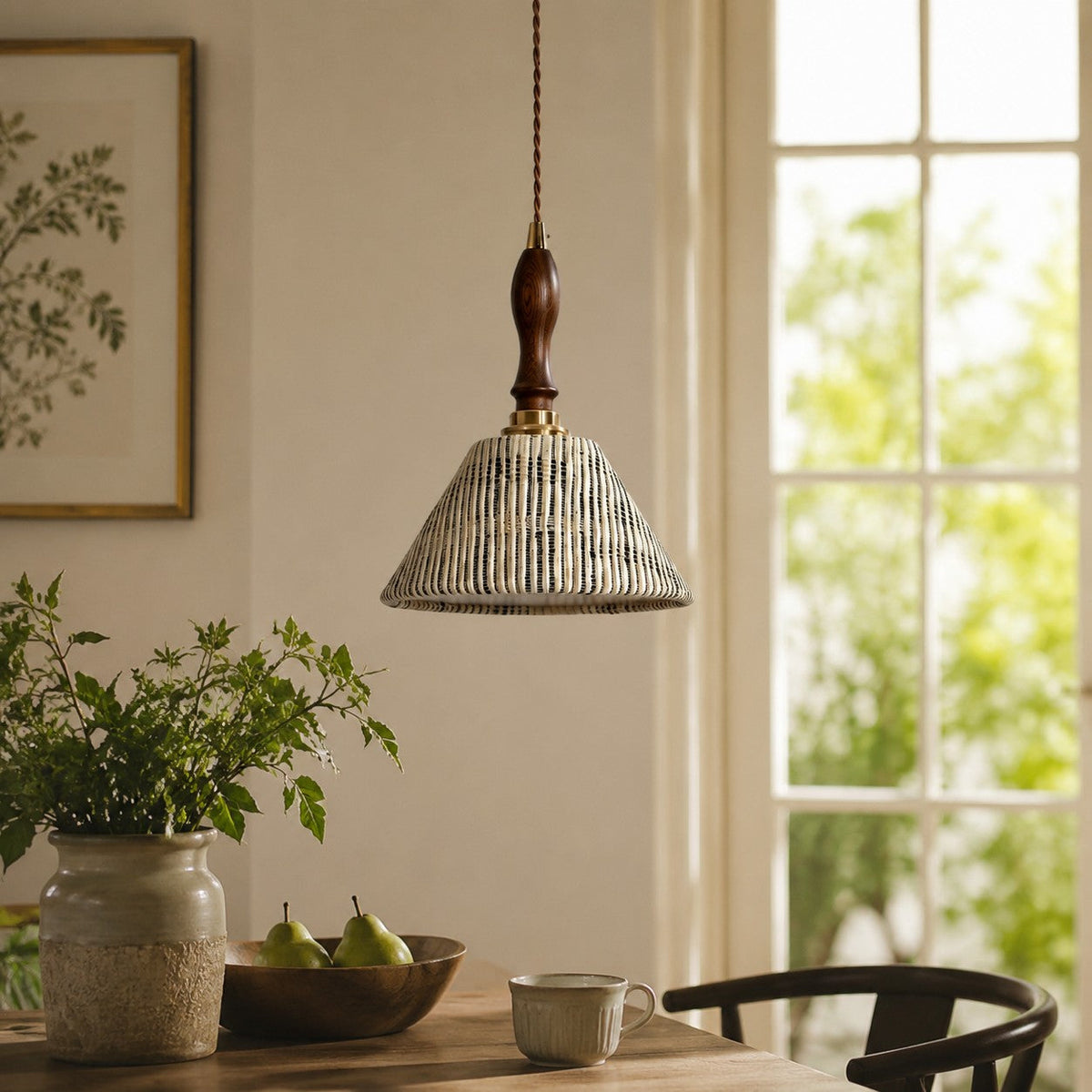Wabi-sabi-pendellampe i stof | Souliia