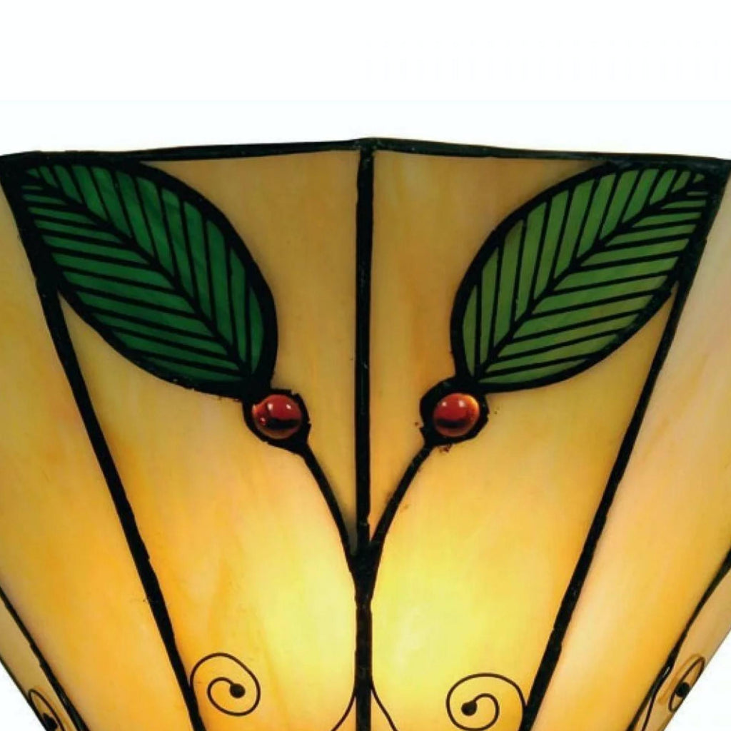 TiffStar Jugendstil Blattmotiv Tiffany Wandleuchte - Vintage-inspirierte Akzentbeleuchtung für Flur und Wohnzimmer | Souliia