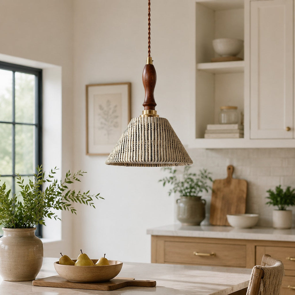 Wabi-sabi-pendellampe i stof | Souliia