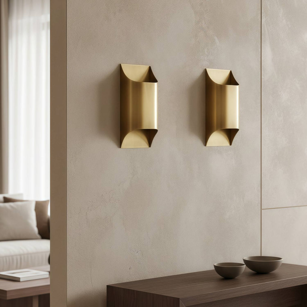 Sconique Stylish Brass Wall Sconce - Minimal Design Architectural Profile Sconce for Foyer | Souliia
