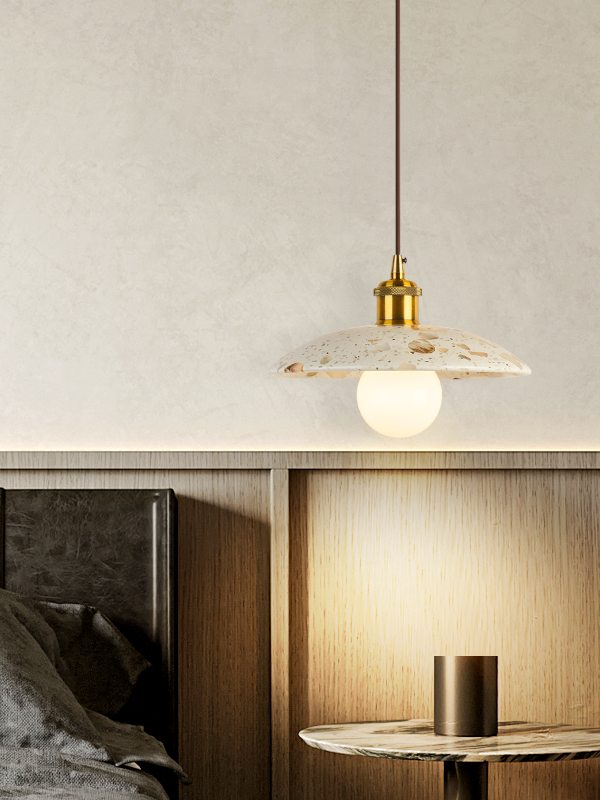 Wabi-sabi Style Water-polished Translucent Stone Retro Pendant Lamp | Souliia