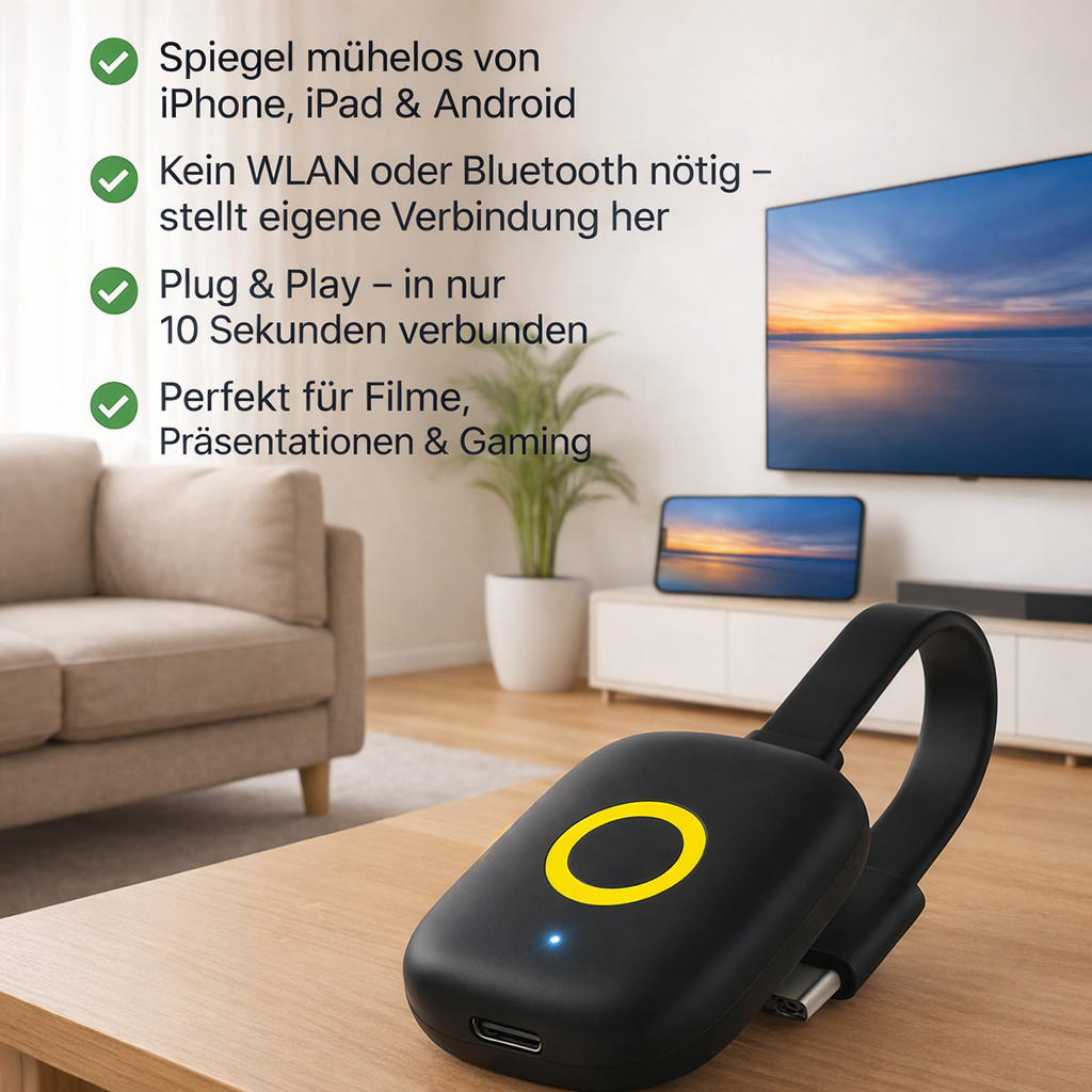 Wireless Display Receiver Adapter | HDMI Plug-and-Play Streaming Gadget | StreamLink - Souliia