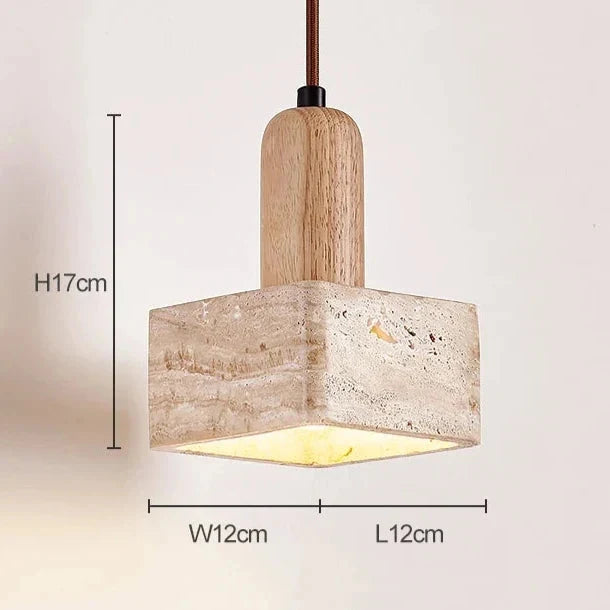 Travertine Square Pendant Light | Souliia