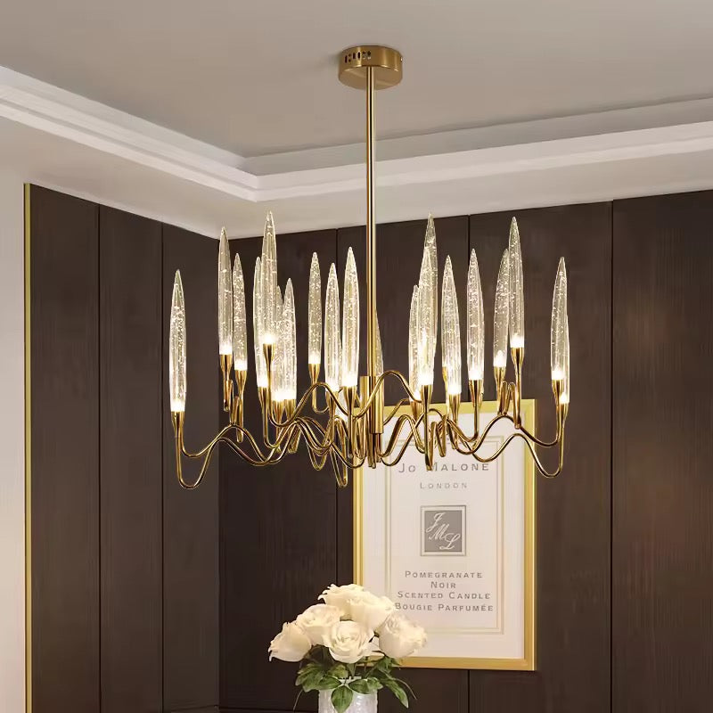 Novara Crystal Candle Chandelier — Gold or Chrome Finish Option