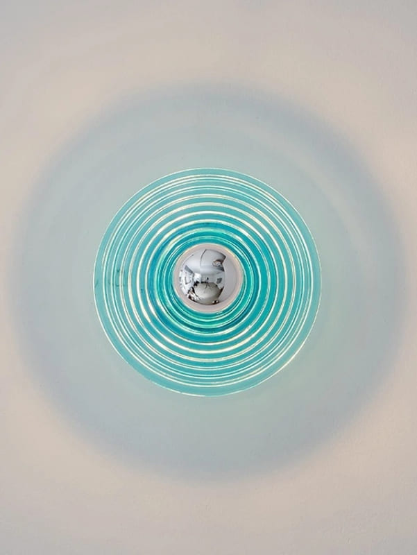 Ribbed Glass Sconce – Modern Disc Wall Light for Bedroom | Souliia