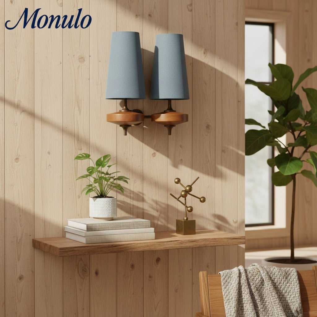 Rowan Retro Fabric Shade Wall Sconce – Classic Fabric Lighting For Bedroom | Souliia