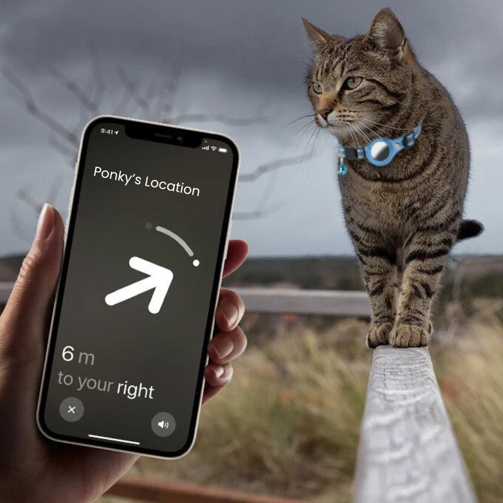 Reflective Waterproof Pet Collar — Secure AirTag Holder