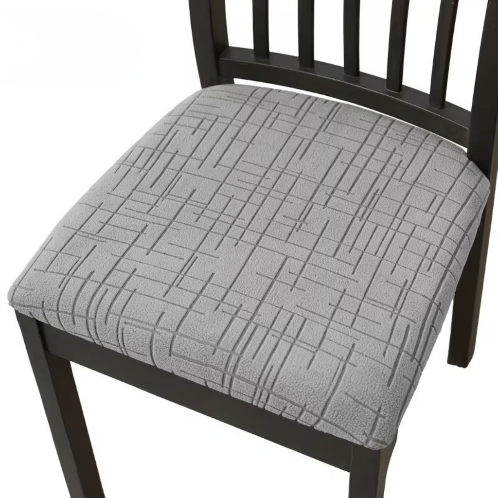 Crossfit Elastic Dining Chair Covers — Cross-Textured Stretch Fabric, Secure Fit