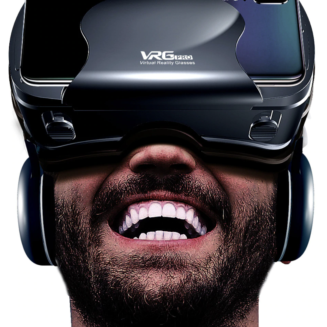 VR Headset with Built-in Headphones – Adjustable Lenses, Broad View & Universal Phone Support | Immersive 3D Experience for Smartphones - Souliia