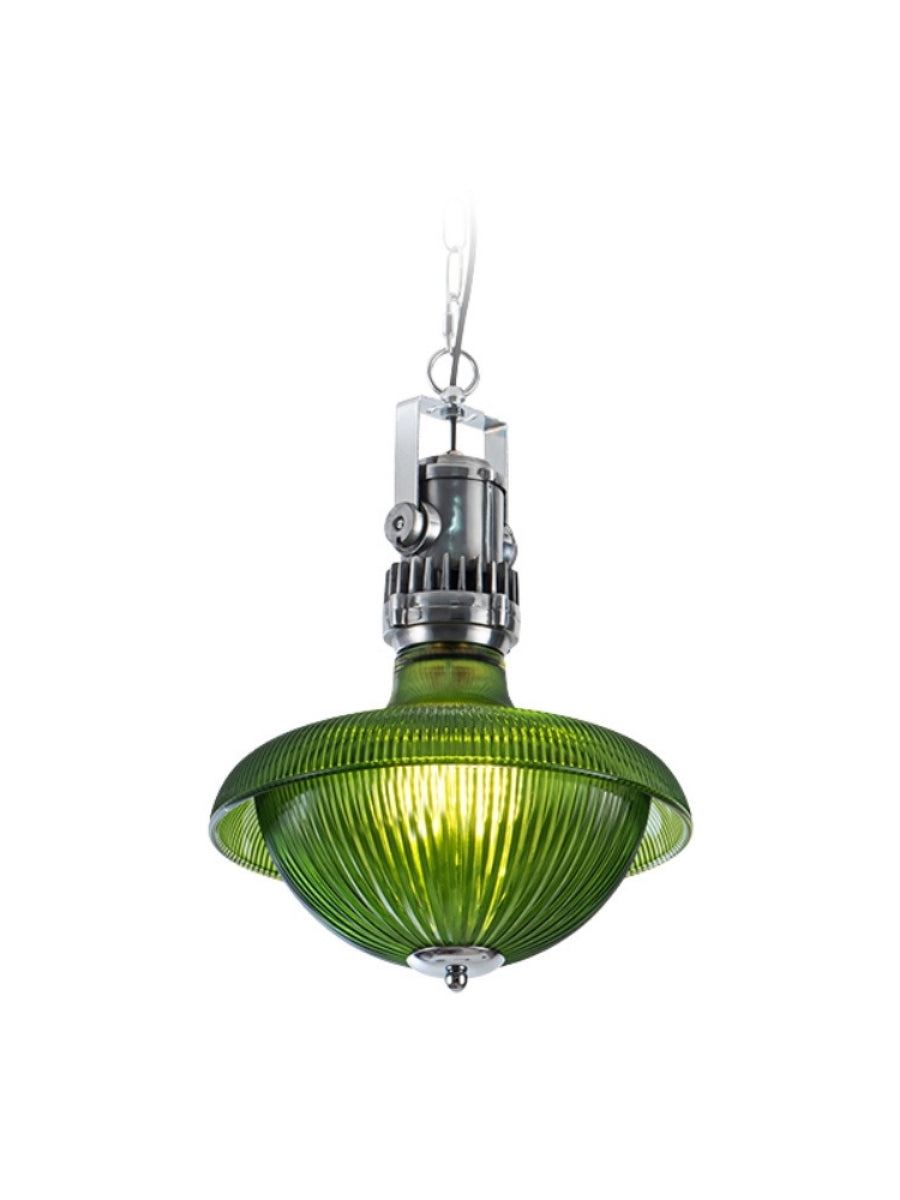 Ribbed Glass Pendant Light - Contemporary Brass and Glass Pendant for Kitchen and Living Room | Souliia