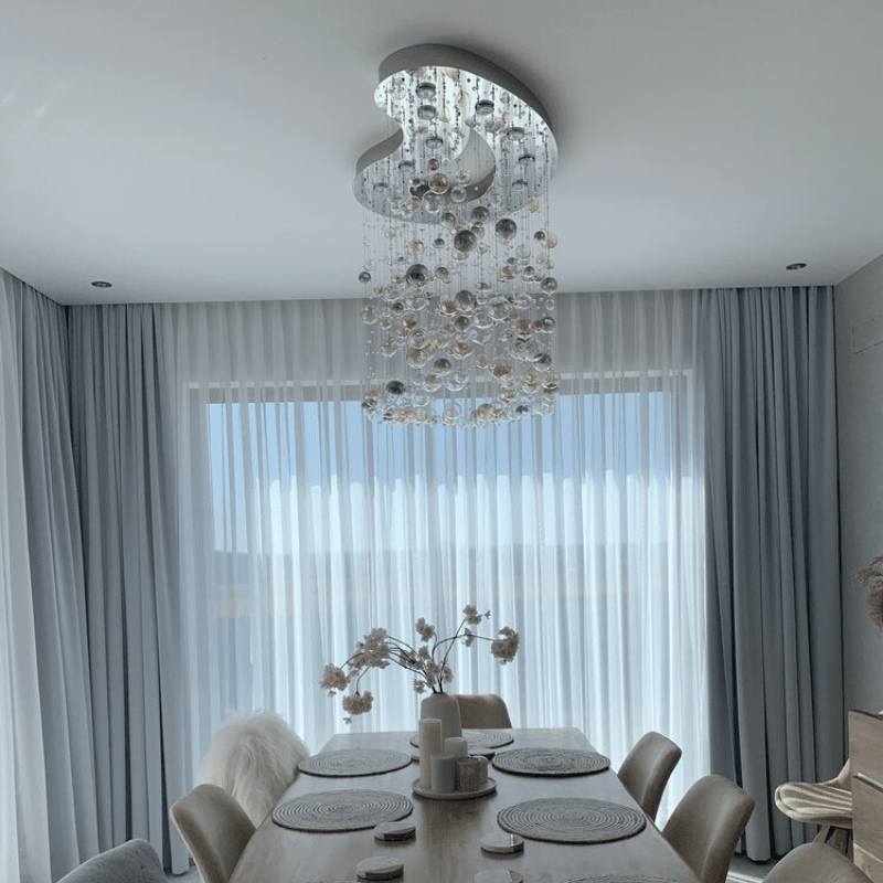 Mirror Finish Collection — Nova Crystal Teardrop Chandelier