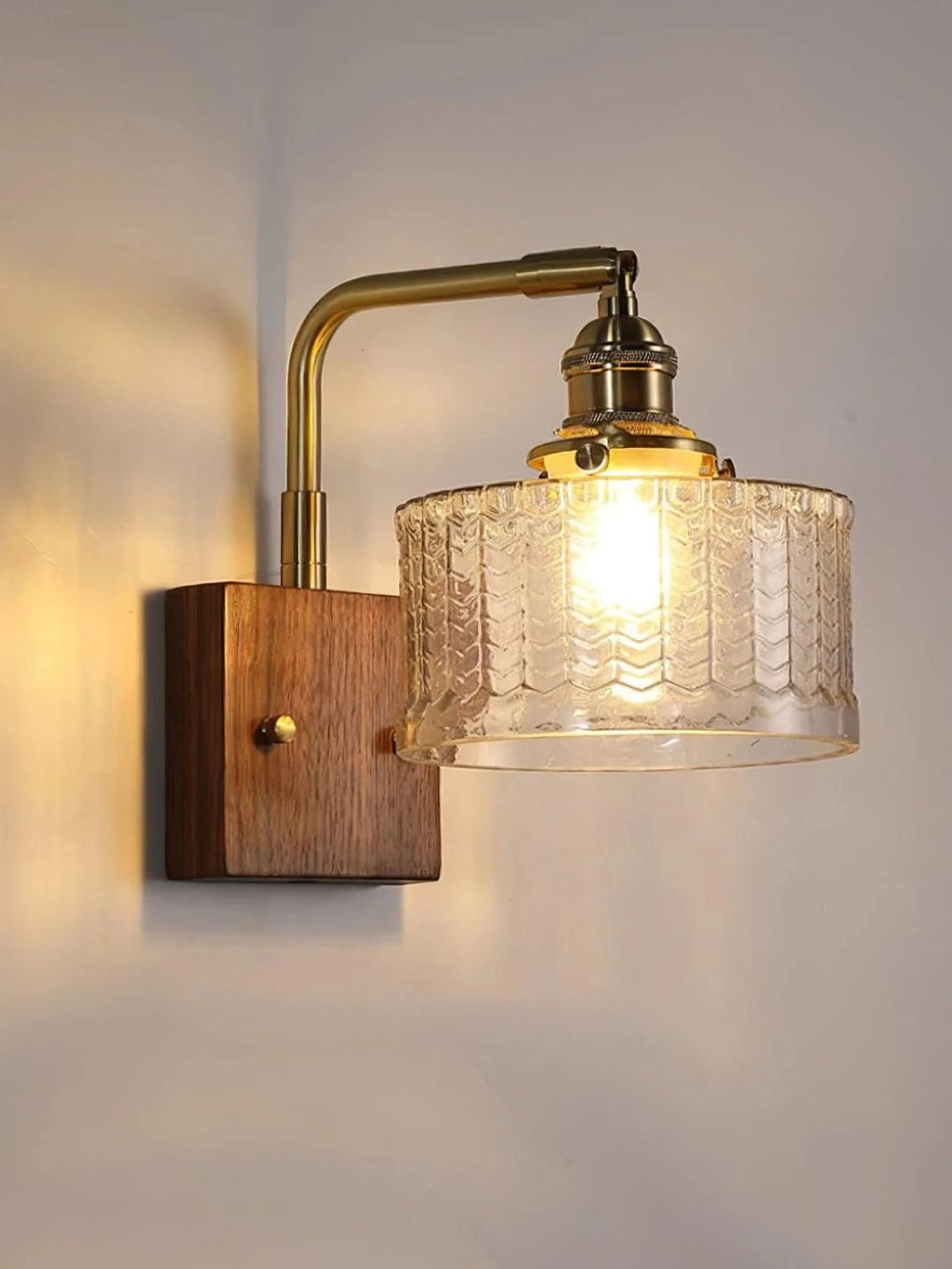 Ripple Glass Wall Sconce – Vintage Style Bedside Accent Light for Bedroom | Souliia