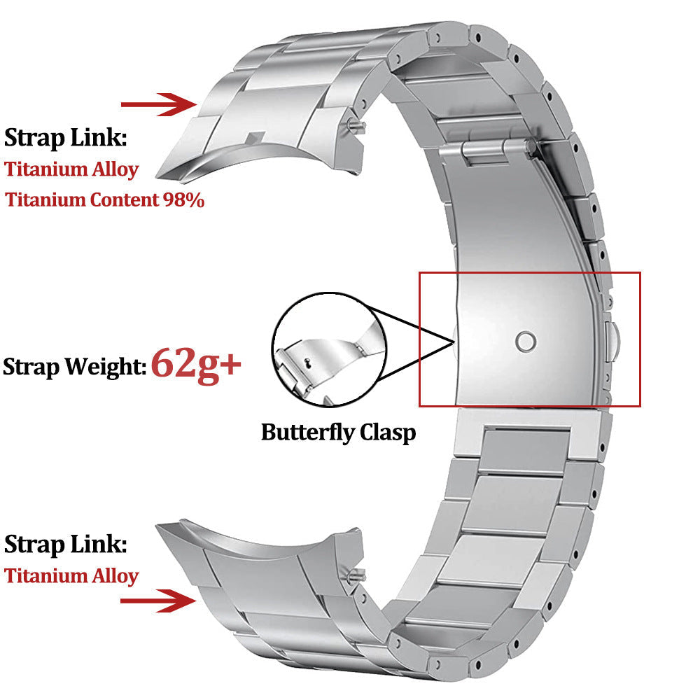 Nova Pro Grade 2 Titanium Strap — Custom Magnetic Closure, Galaxy Watch 4 Through 7