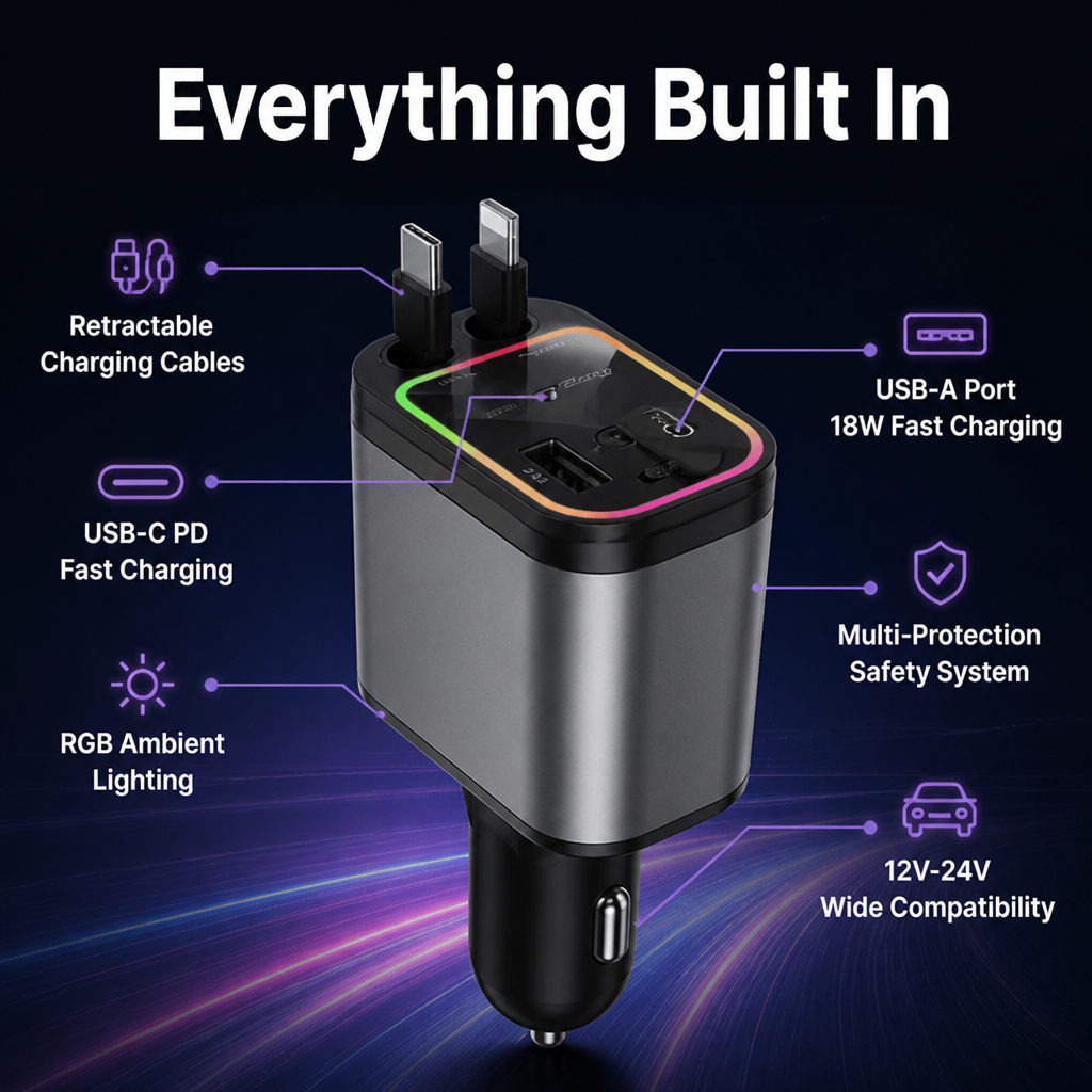 VoltAura 120W — Charge at Lightning Speed While Transforming Your Ride into a Stunning Starry Escape - Souliia