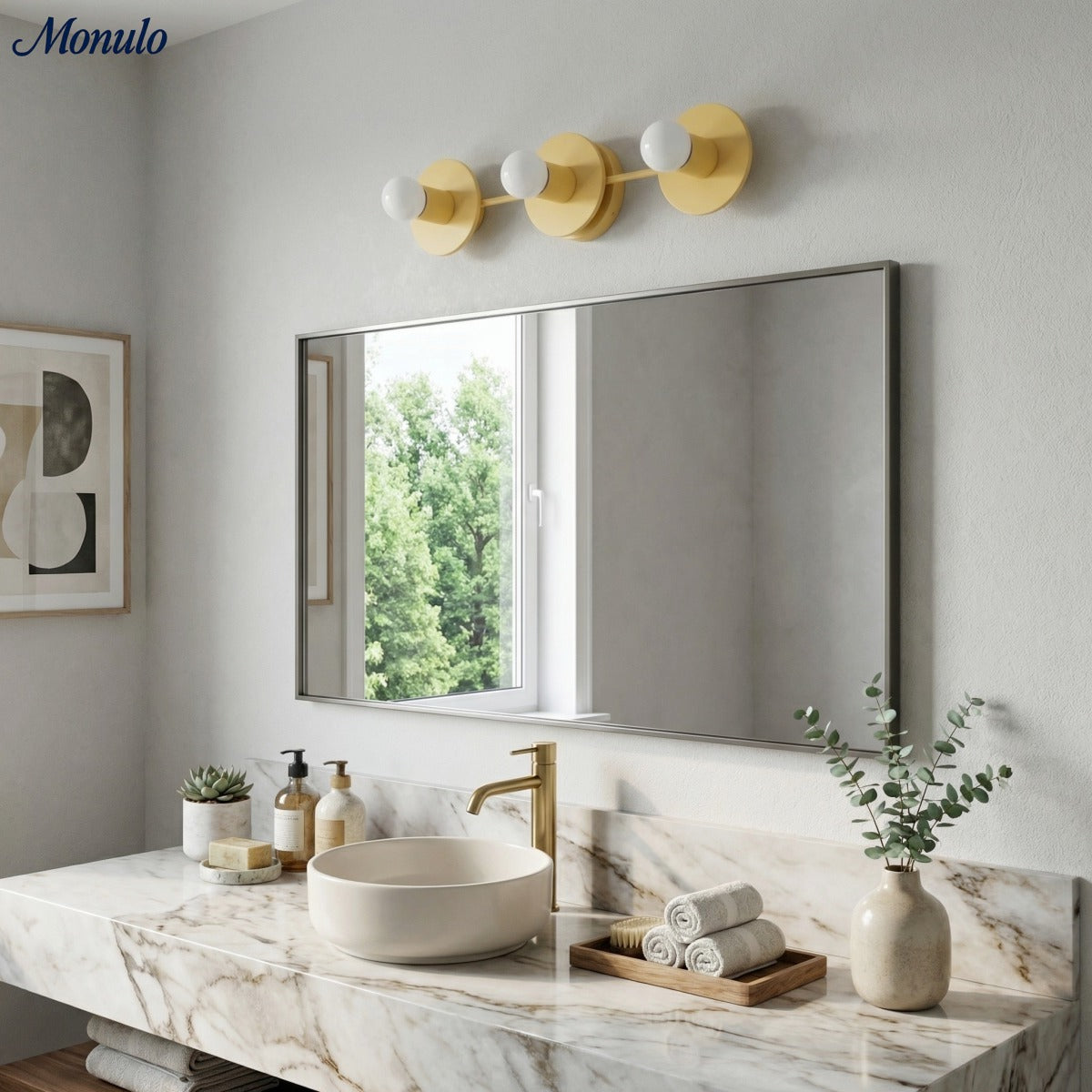 Radiro Globe Spherical Vanity Light – Modern 3-Light Bathroom Fixture | Souliia