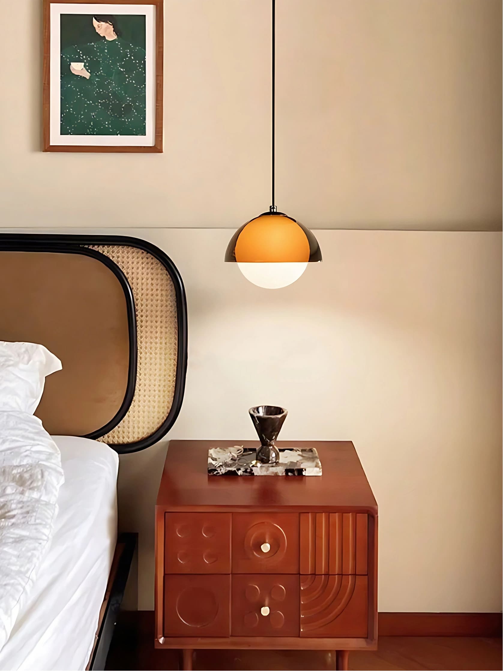 Sunset Afterglow Vintage Pendant Lamp Decorative Ambient Pendant Light for Bedroom and Reading Nook | Souliia