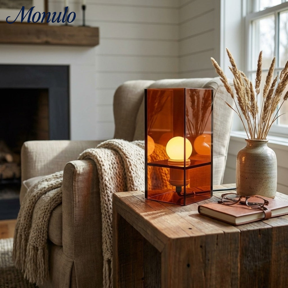 Sunset Ocean Horizon Gradient Tischlampe – Moderne Acryl-Lampe fürs Schlafzimmer | Souliia