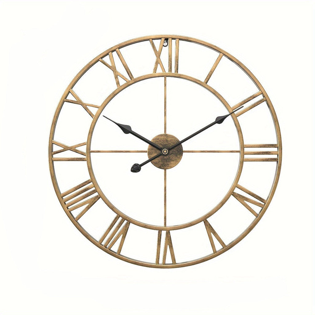 Serenetime Classic Round Wall Clock — Metal Frame, 30cm Diameter, Silent Sweep