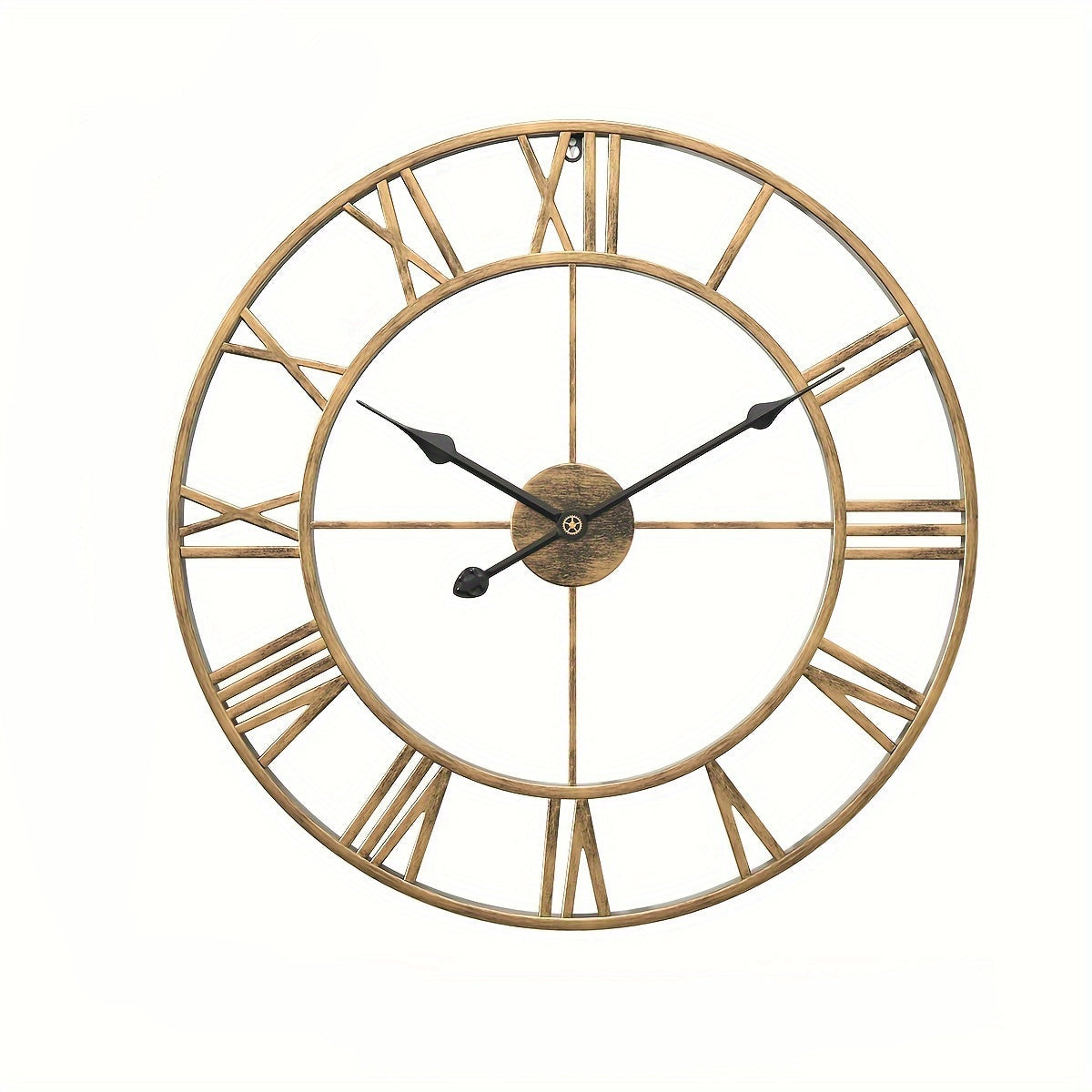 Serenetime Classic Round Wall Clock — Metal Frame, 30cm Diameter, Silent Sweep
