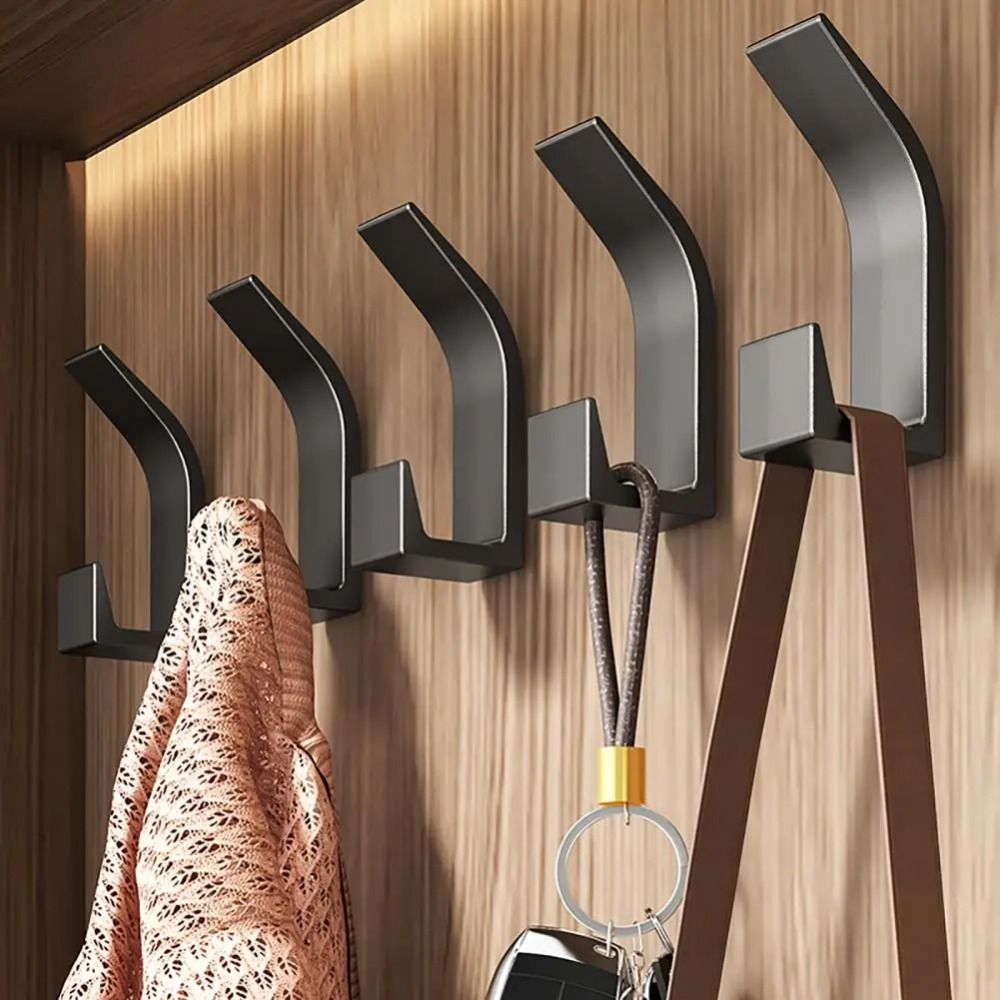 5-Pack Self-Adhesive Coat Hooks — No-Drill Wall Storage