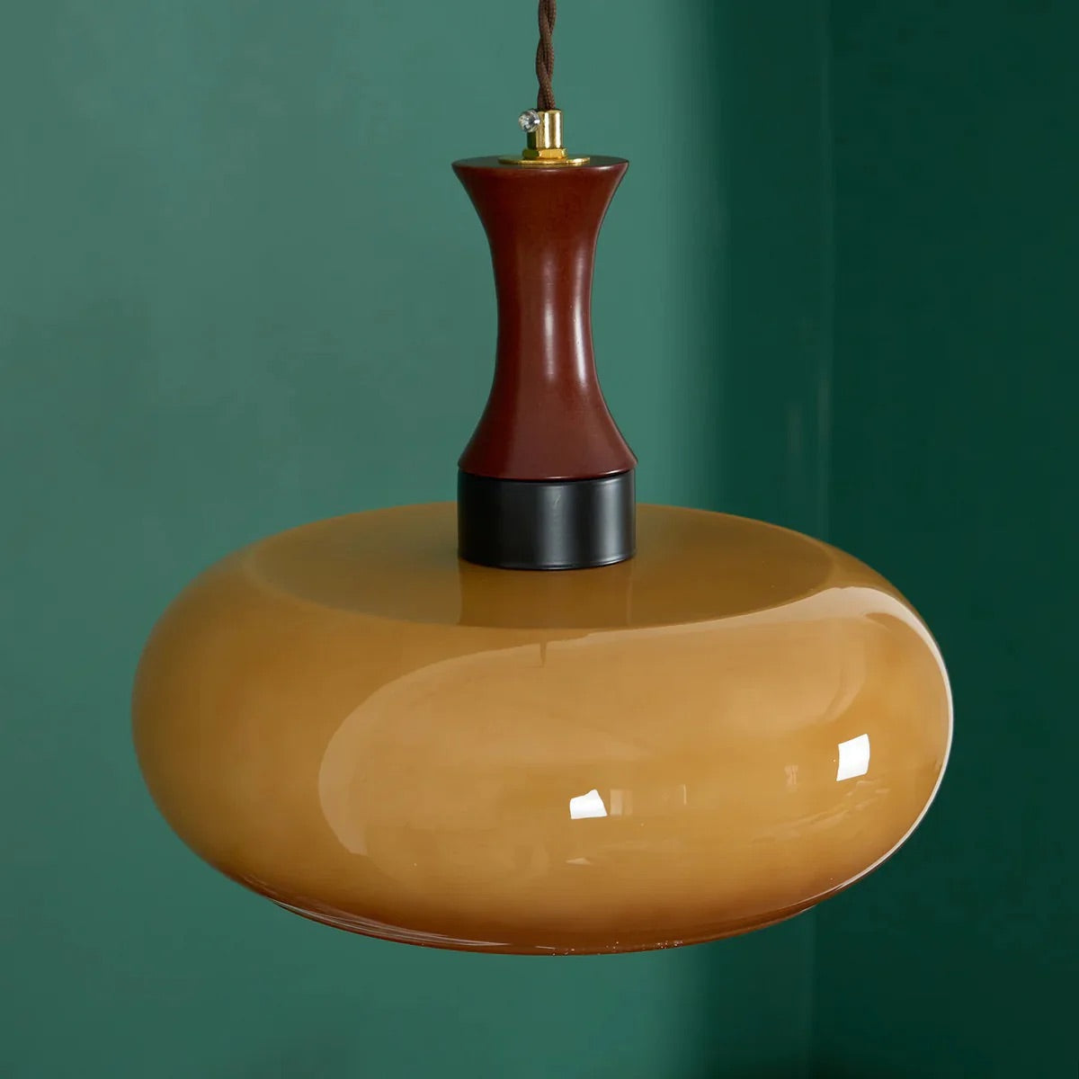 Velora Scandinavian Farmhouse Pendant with Glass Shade Modern Plug-In Design | Souliia