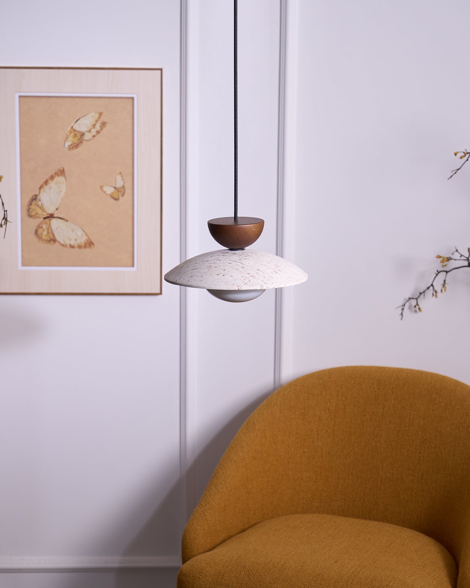 Tia Travertine Pendant Lamp | Souliia