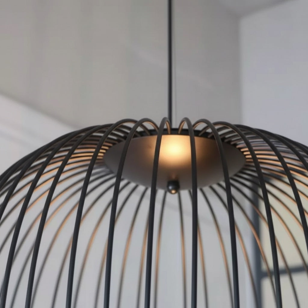 Radiloop Minimalist Suspension Lamp - Metal Lantern-Inspired Design for Dining Room N48 | Souliia