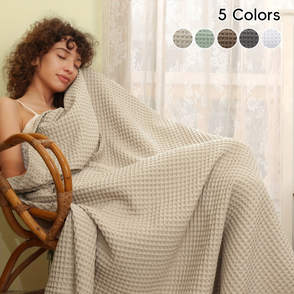 Cloudweave Cozy Waffle Throw Blanket — Lightweight, Durable Everyday Weave