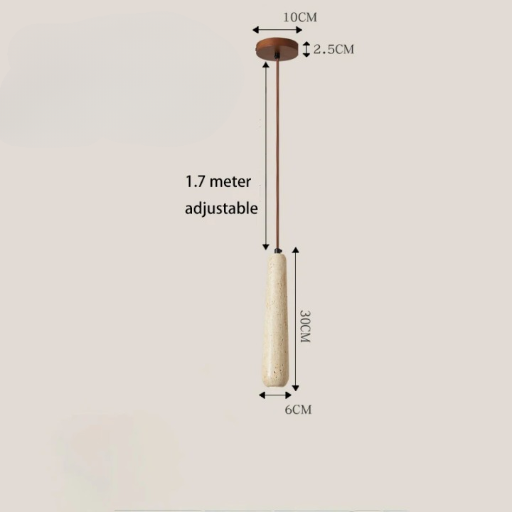 Travertine Tube Pendant Light | Souliia