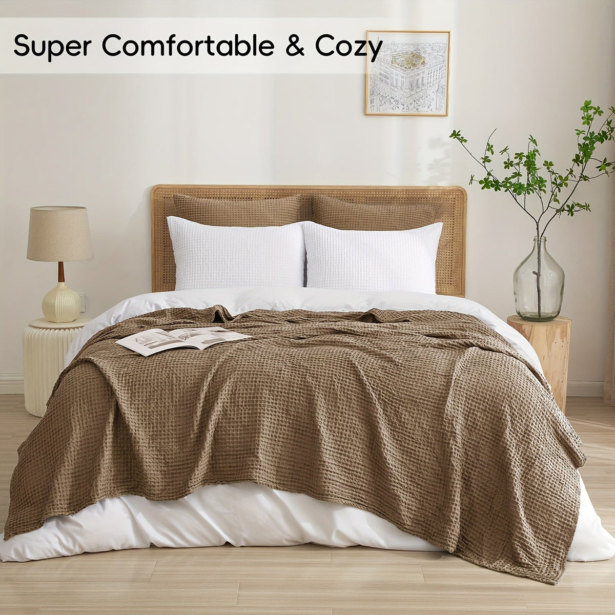 Cloudweave Cozy Waffle Throw Blanket — Lightweight, Durable Everyday Weave
