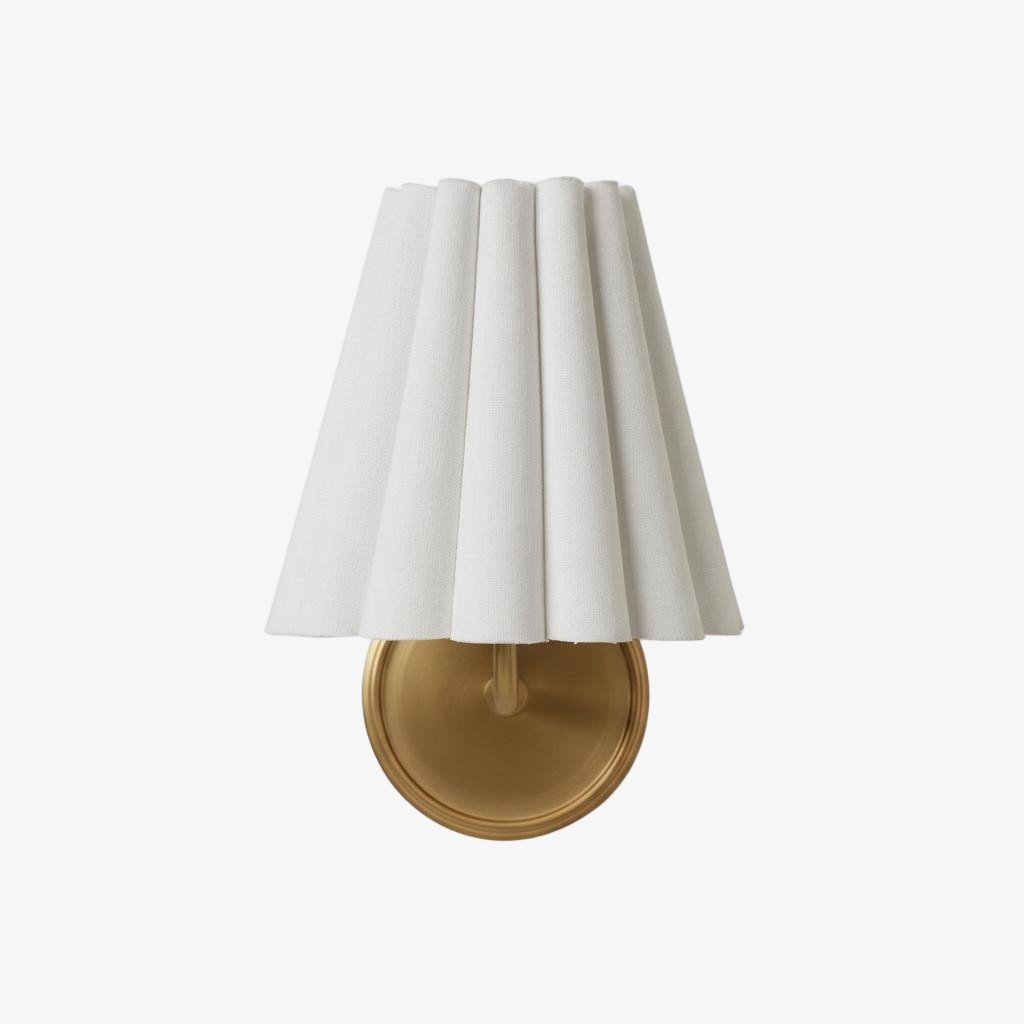 Ruffmeto Textured Pleated Fabric Modern Wall Light for Living Rooms | Souliia