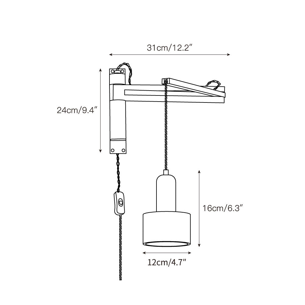 Tia Travertine Swing Arm Plug-in Sconce | Souliia