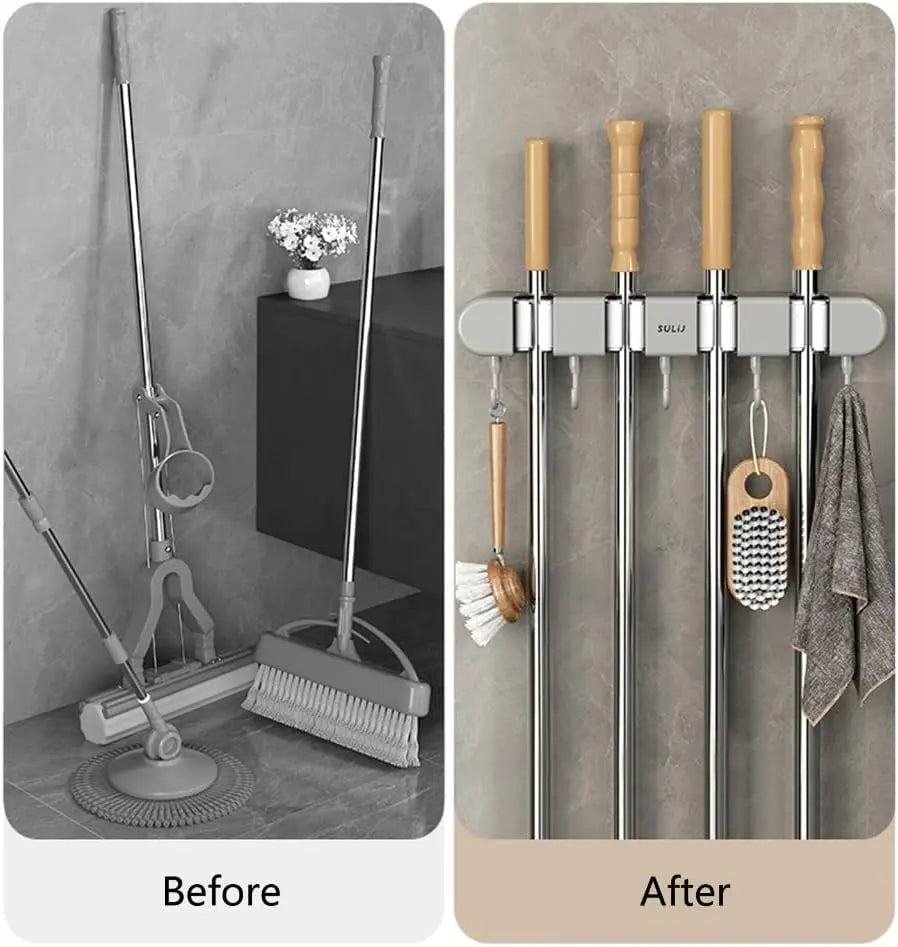 Wall Mount for Brooms, Mops & Tools - Souliia